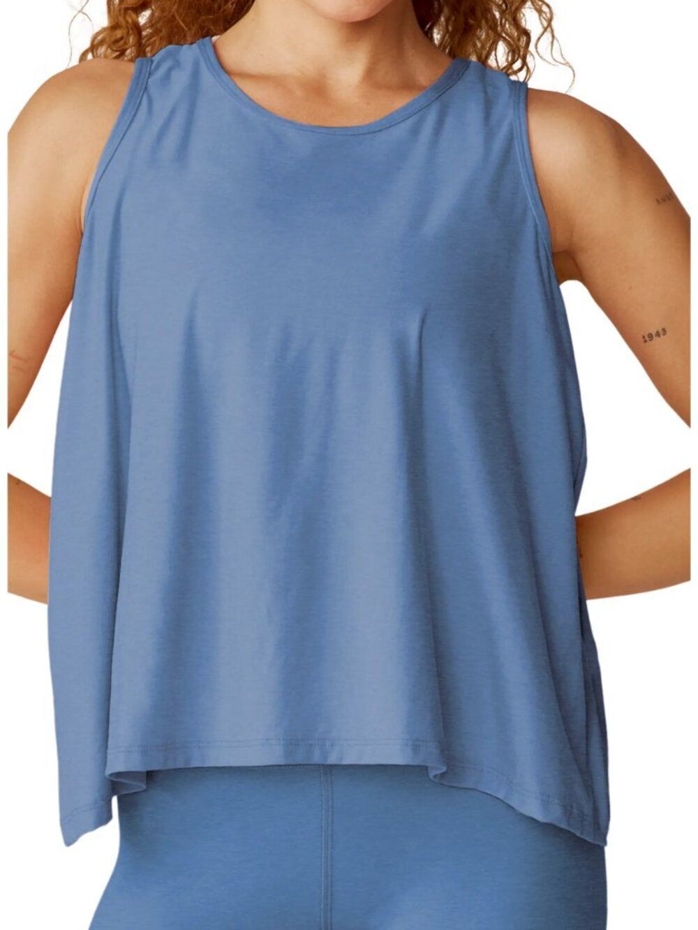 Beyond Yoga Featherweight Flutter Tank Sky Blue Heather Size XS NWT